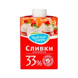 Сливки Чудское озеро 500мл, 33%